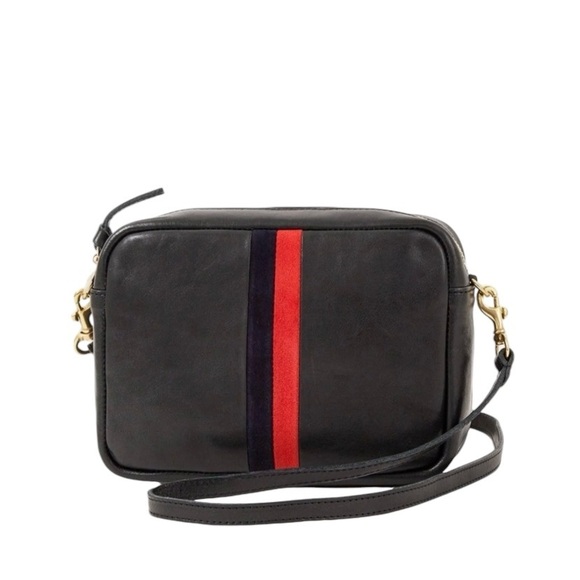 Clare V Handbags - Clare V. Midi Sac Leather Suede Contrast Racing Stripes Crossbody Bag